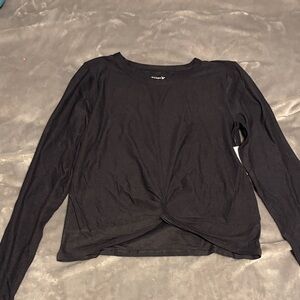 Old Navy Black Twist Front Long Sleeve Top